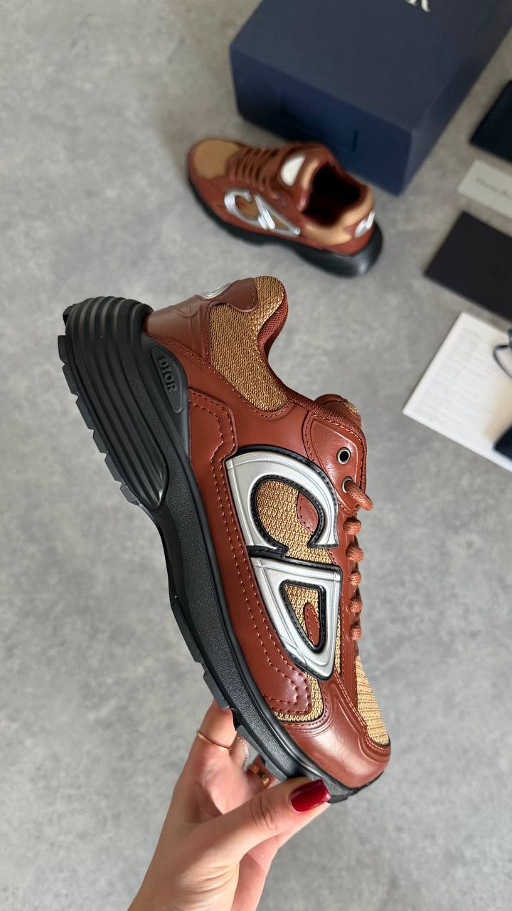 Dior B30 Runner Brown Leather & Technical Mesh Sneaker