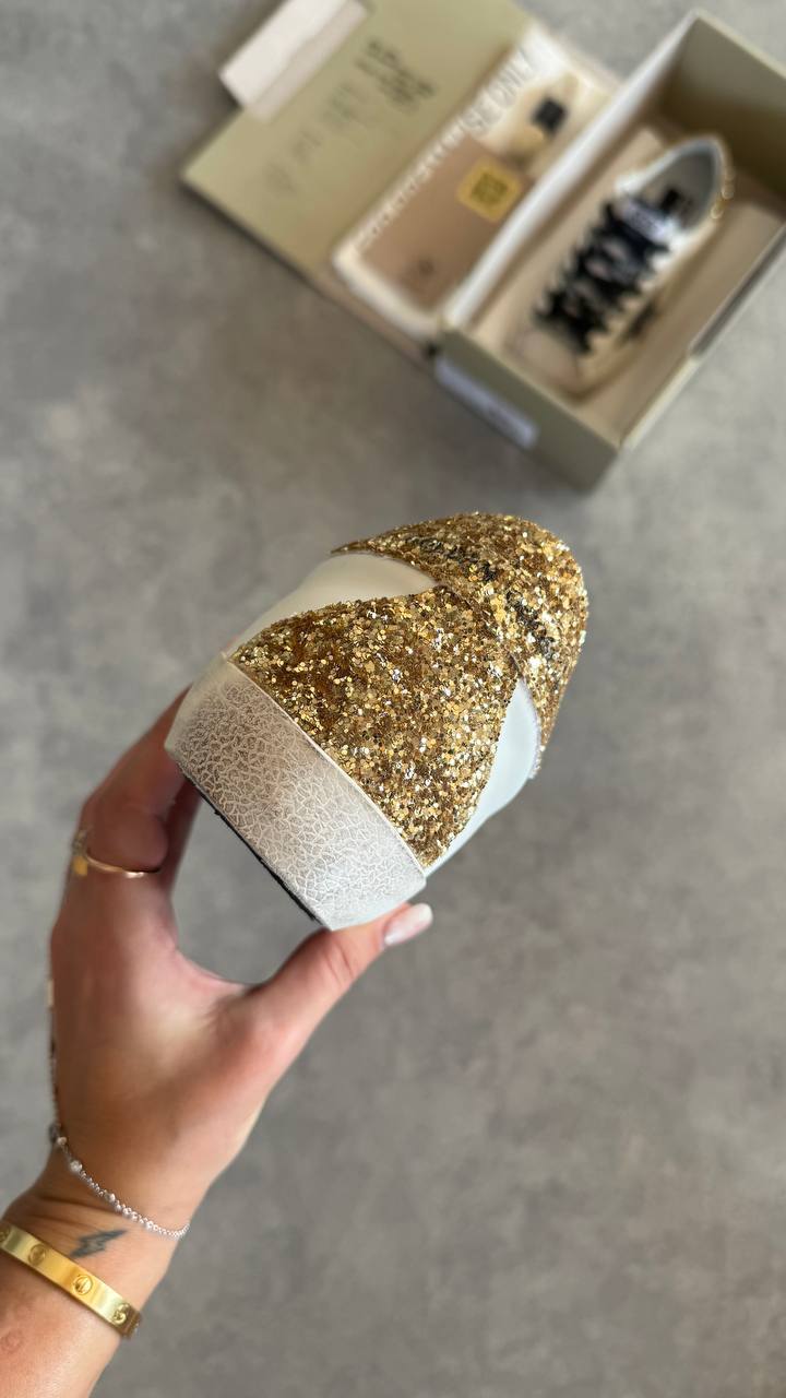 Golden Goose Superstar White Silver Star Gold Heel
