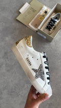 Golden Goose Superstar White Silver Star Gold Heel