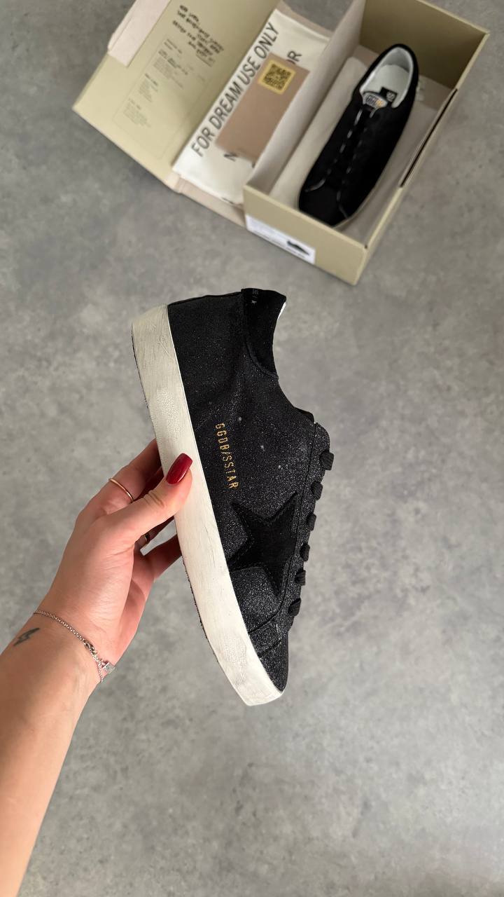 Golden Goose Superstar Black Glitter