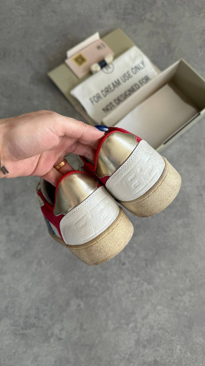 Golden Goose Ball Star White Blue Star Red Heel