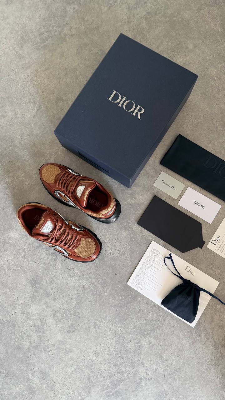 Dior B30 Runner Brown Leather & Technical Mesh Sneaker