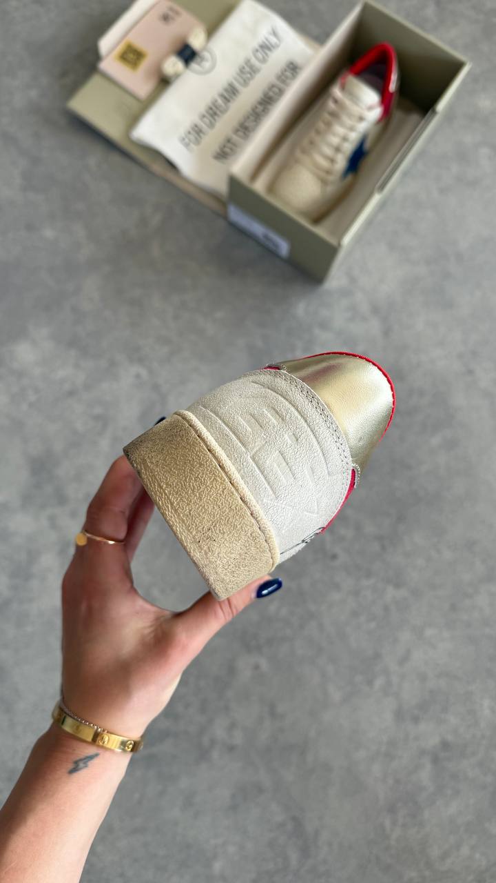 Golden Goose Ball Star White Blue Star Red Heel