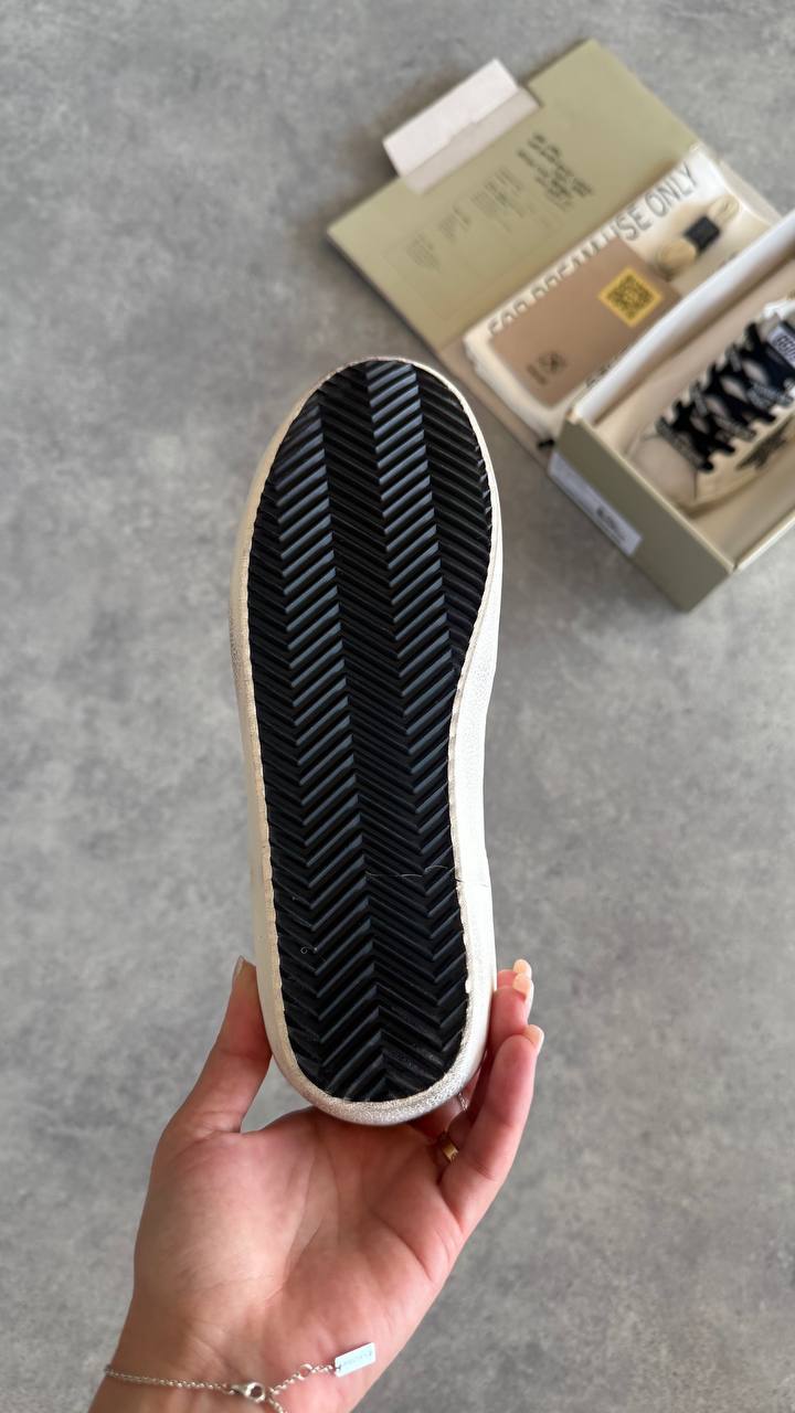 Golden Goose Superstar White Silver Star Gold Heel