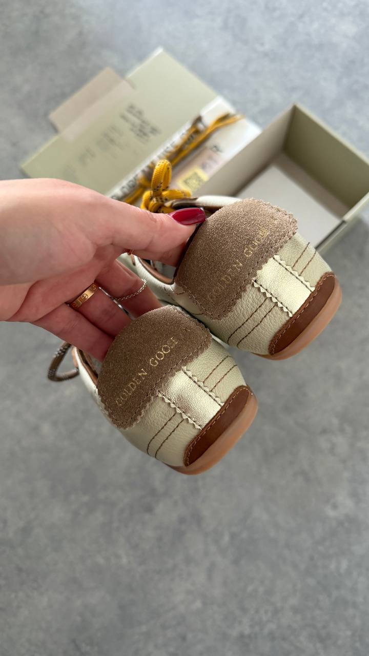 Golden Goose Superstar White Leather with Brown Leather Star & Multicolor Laces