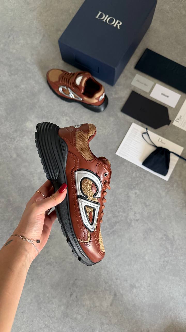Dior B30 Runner Brown Leather & Technical Mesh Sneaker