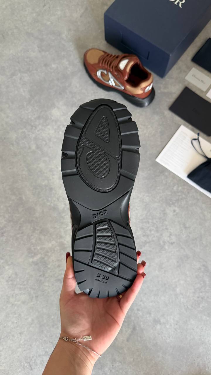 Dior B30 Runner Brown Leather & Technical Mesh Sneaker