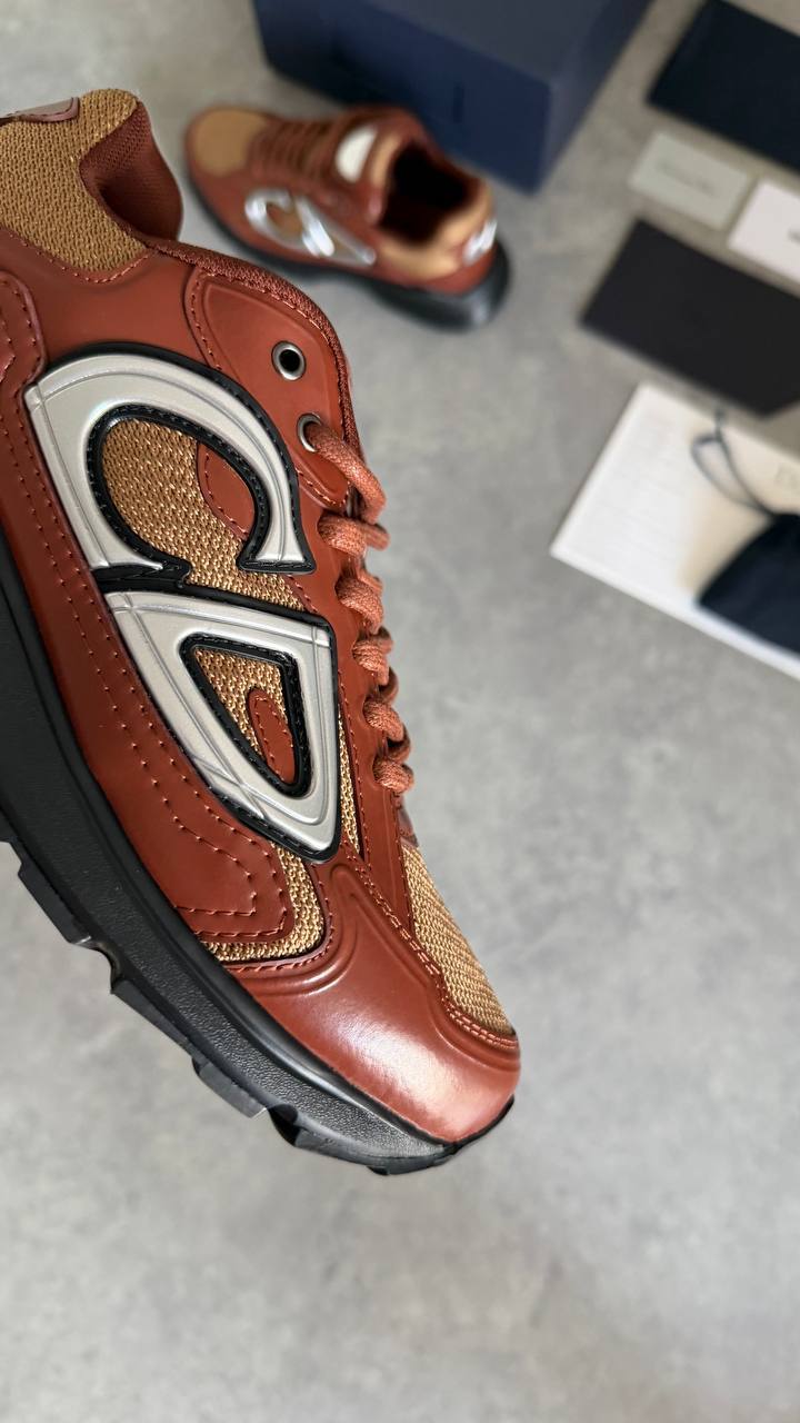 Dior B30 Runner Brown Leather & Technical Mesh Sneaker