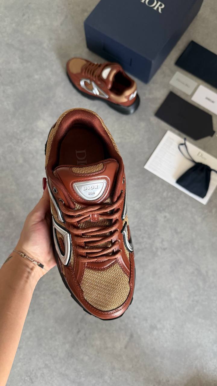 Dior B30 Runner Brown Leather & Technical Mesh Sneaker